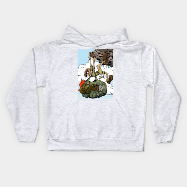 Cliff Hanger Kids Hoodie by Tony Morgan